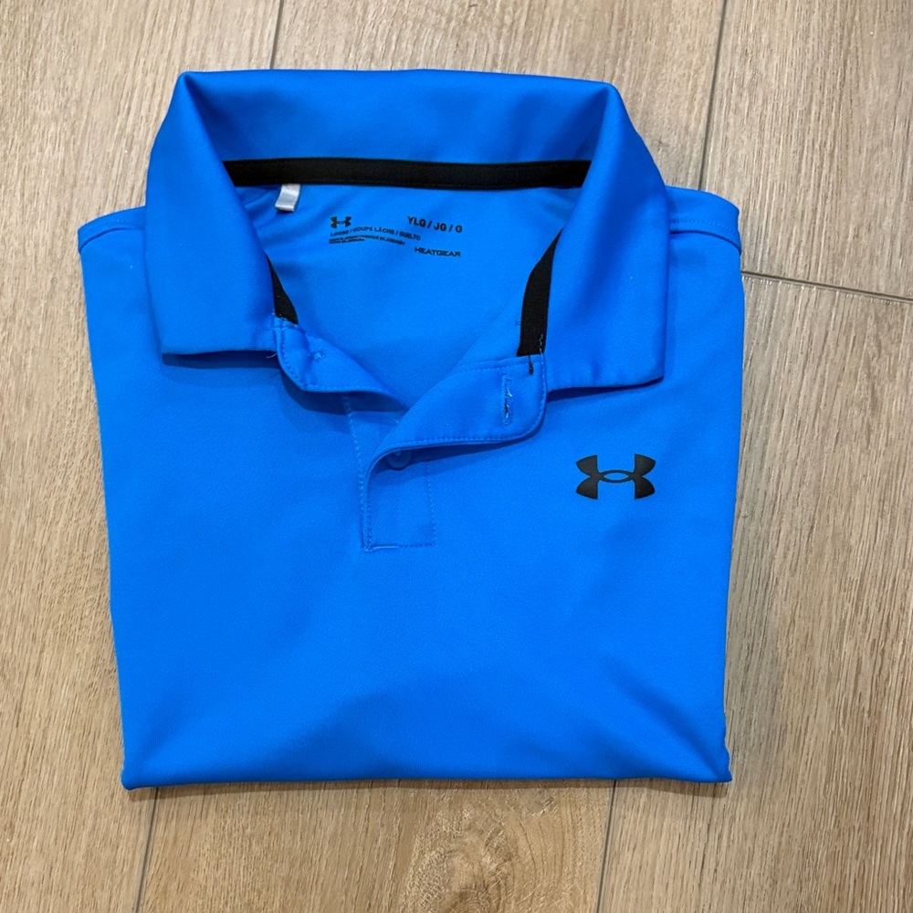 Under Armour Heat Gear Boys Polo Shirt, Size L, excellent condition